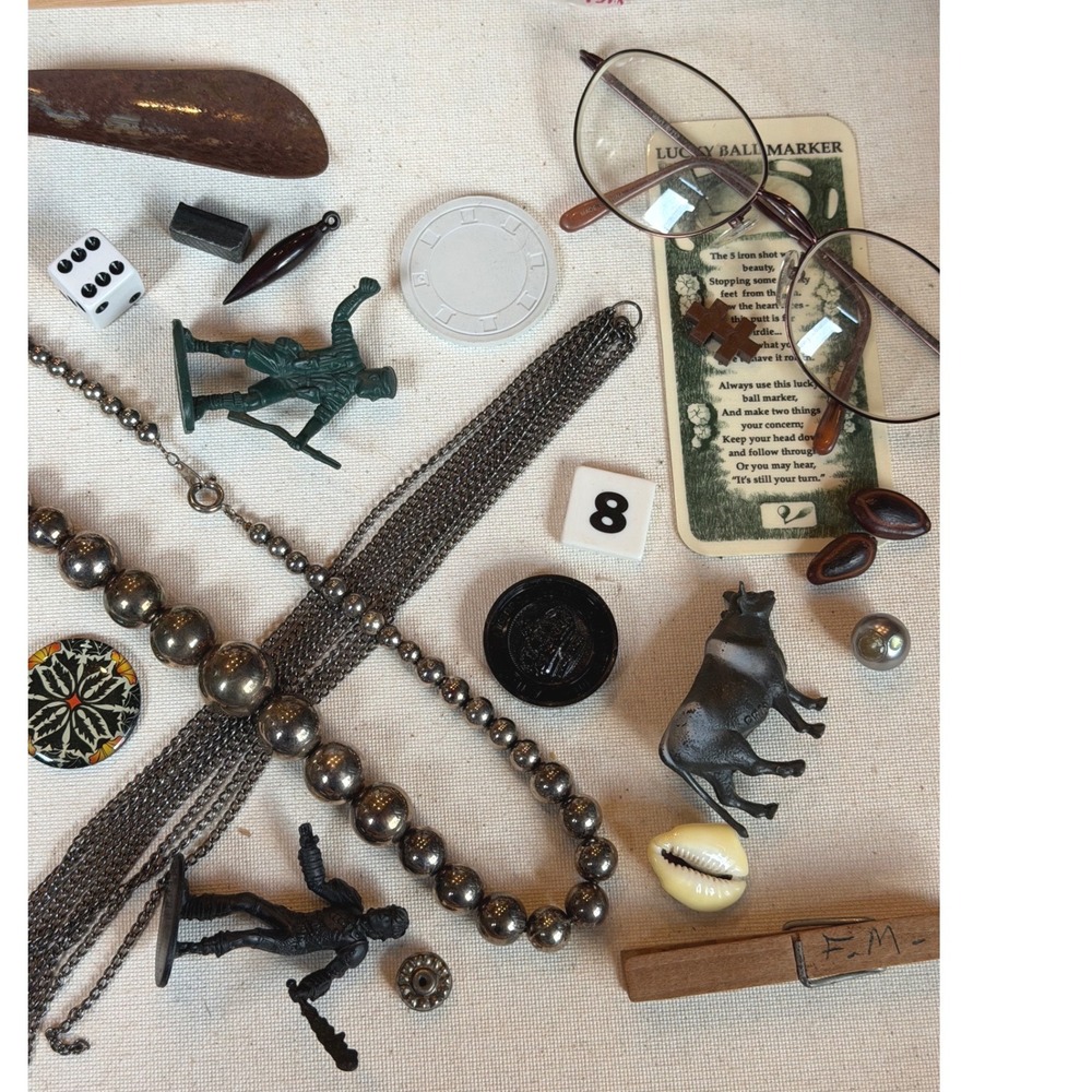 Vintage Trinket Lot Junk drawer Mixed Media glasses Curated cool stuff - Picture 3 of 3
